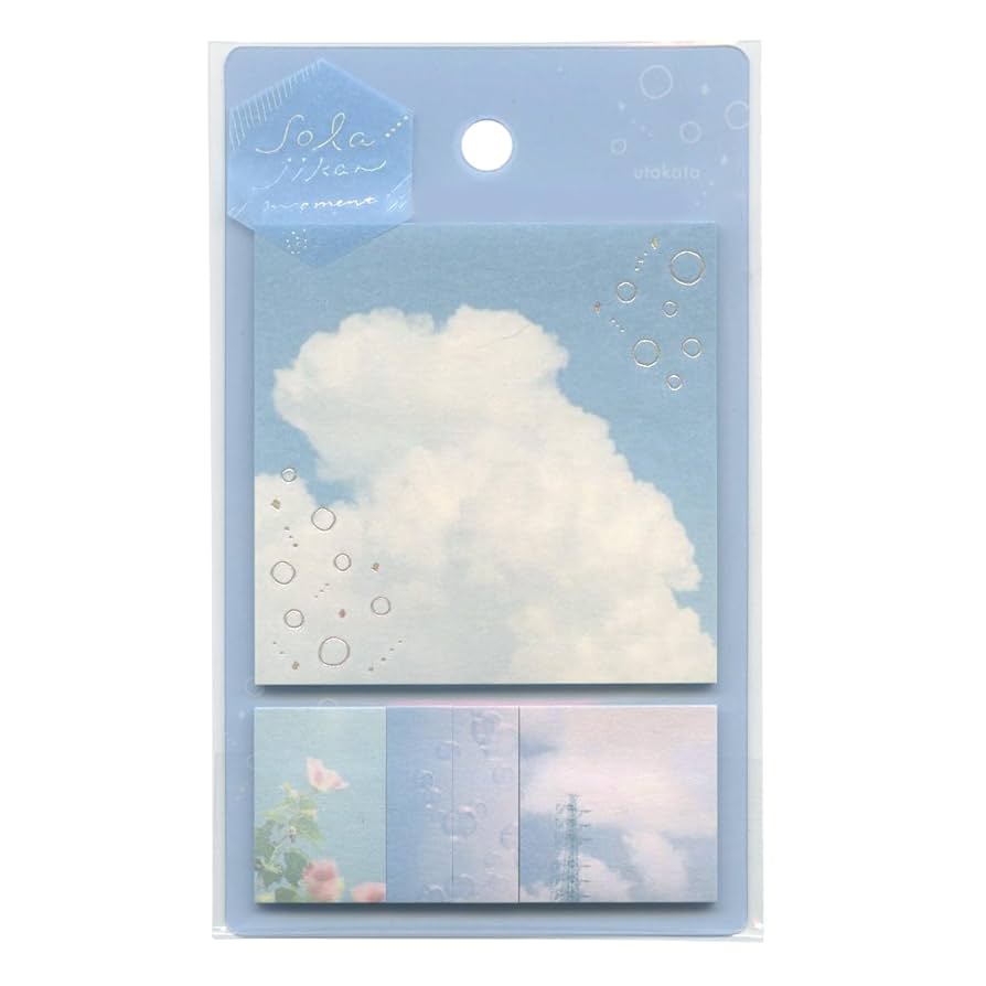 Amazon.co.jp: 空時間「一瞬」付箋【うたかた・あお】付せん